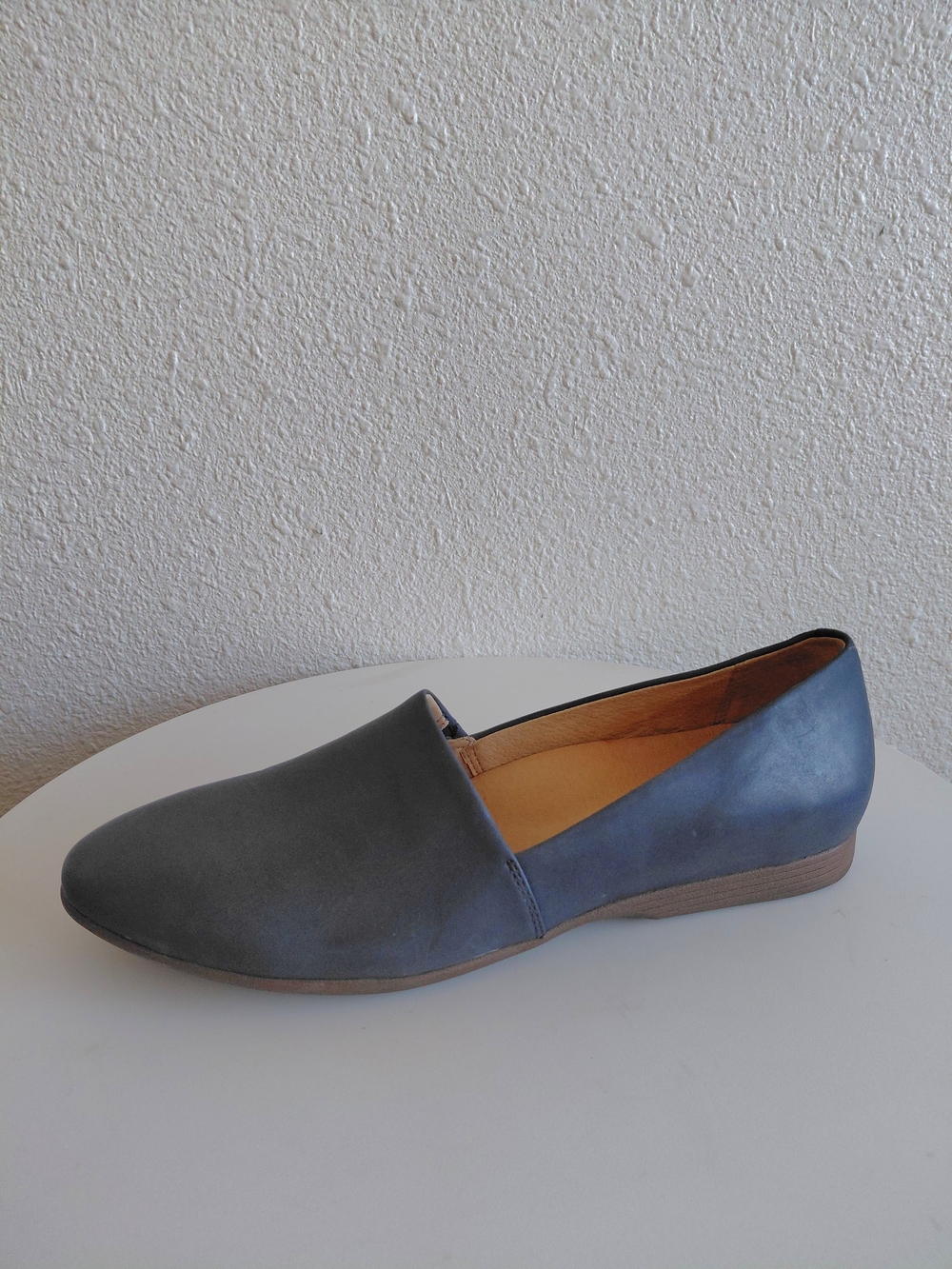 Dansko Larisa Milled Navy Leather Flat Shoes.